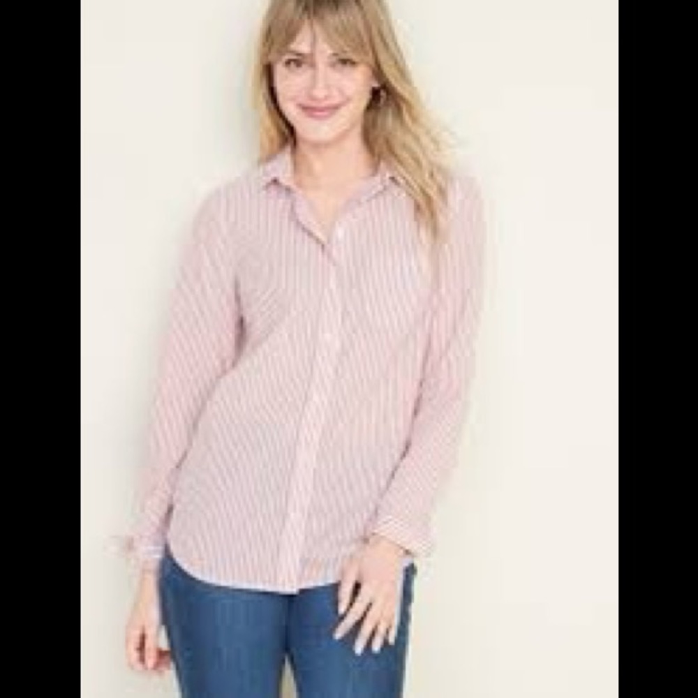Old Navy Pink and White Gingham Top